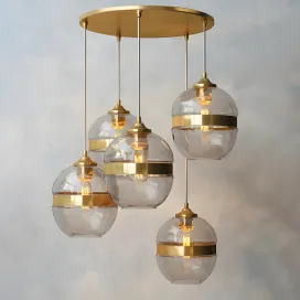 West elm banded glass chandelier